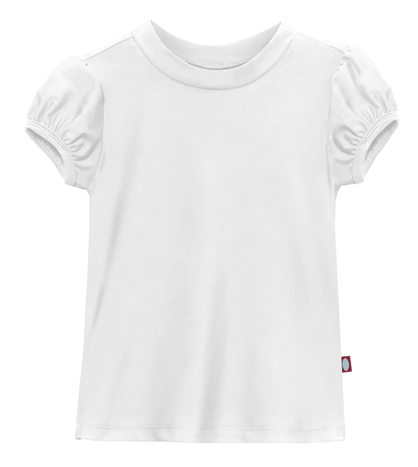 Girls UPF 50+ Puff Sleeve Rashguard | White - Drispect