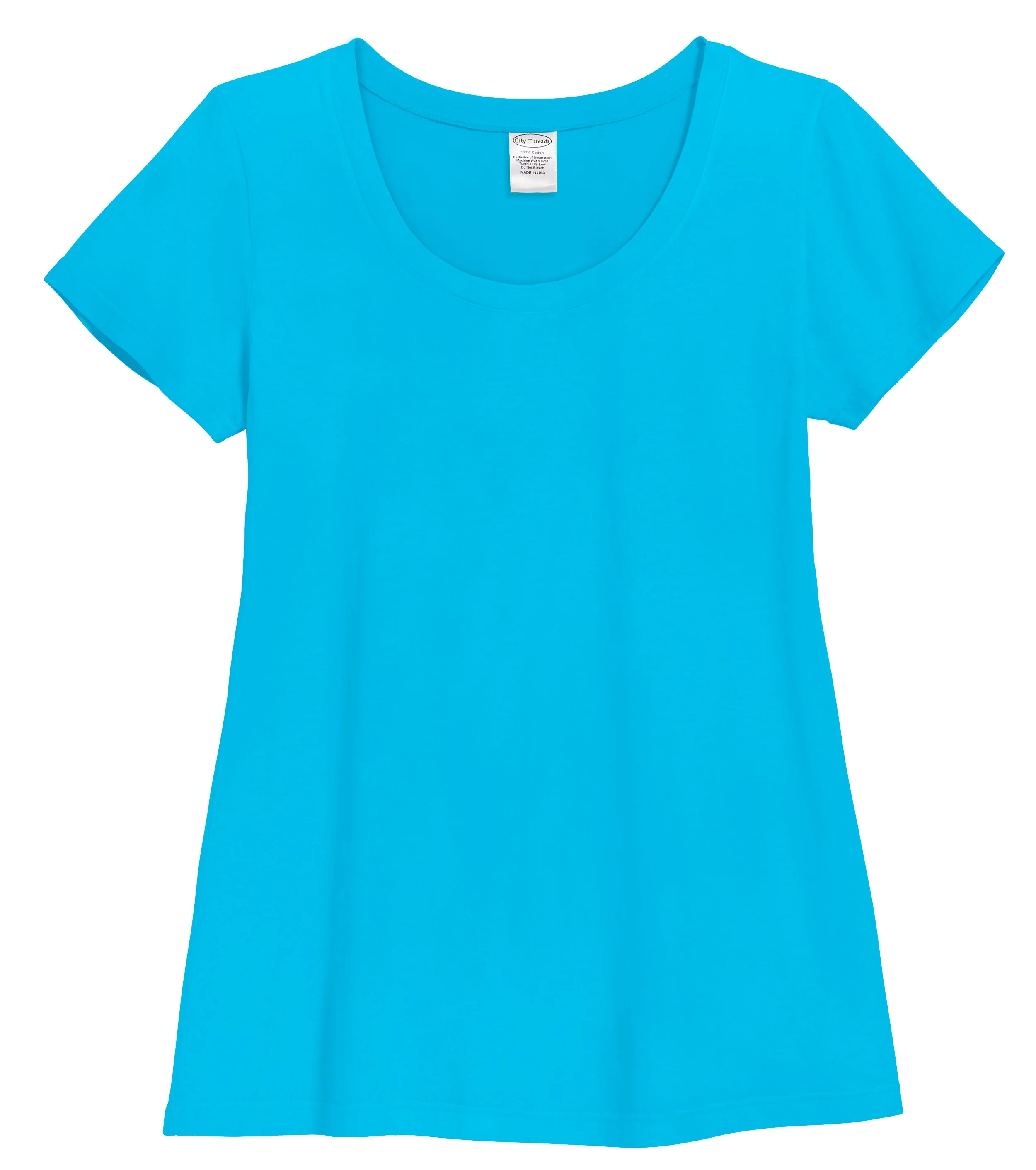 Women's Soft Supima Cotton Short Sleeve Everyday Comfy Crew Tee | Turquoise - Drispect